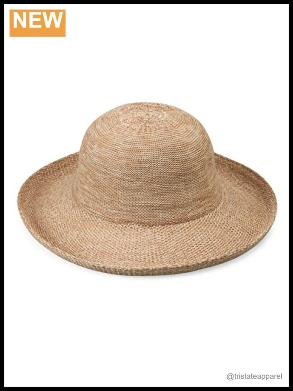 Women's Wide Brim Packable Sun Hat with Adjustable Drawstring - Poly-Straw